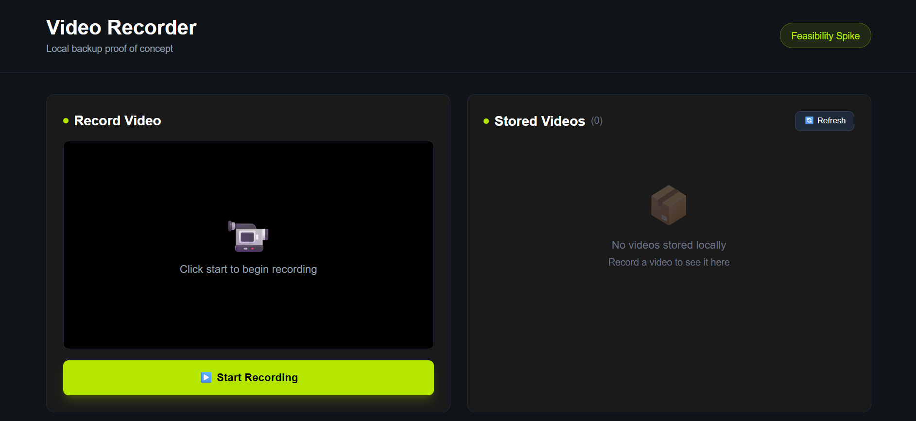 Allude video recording proof-of-concept screenshot
